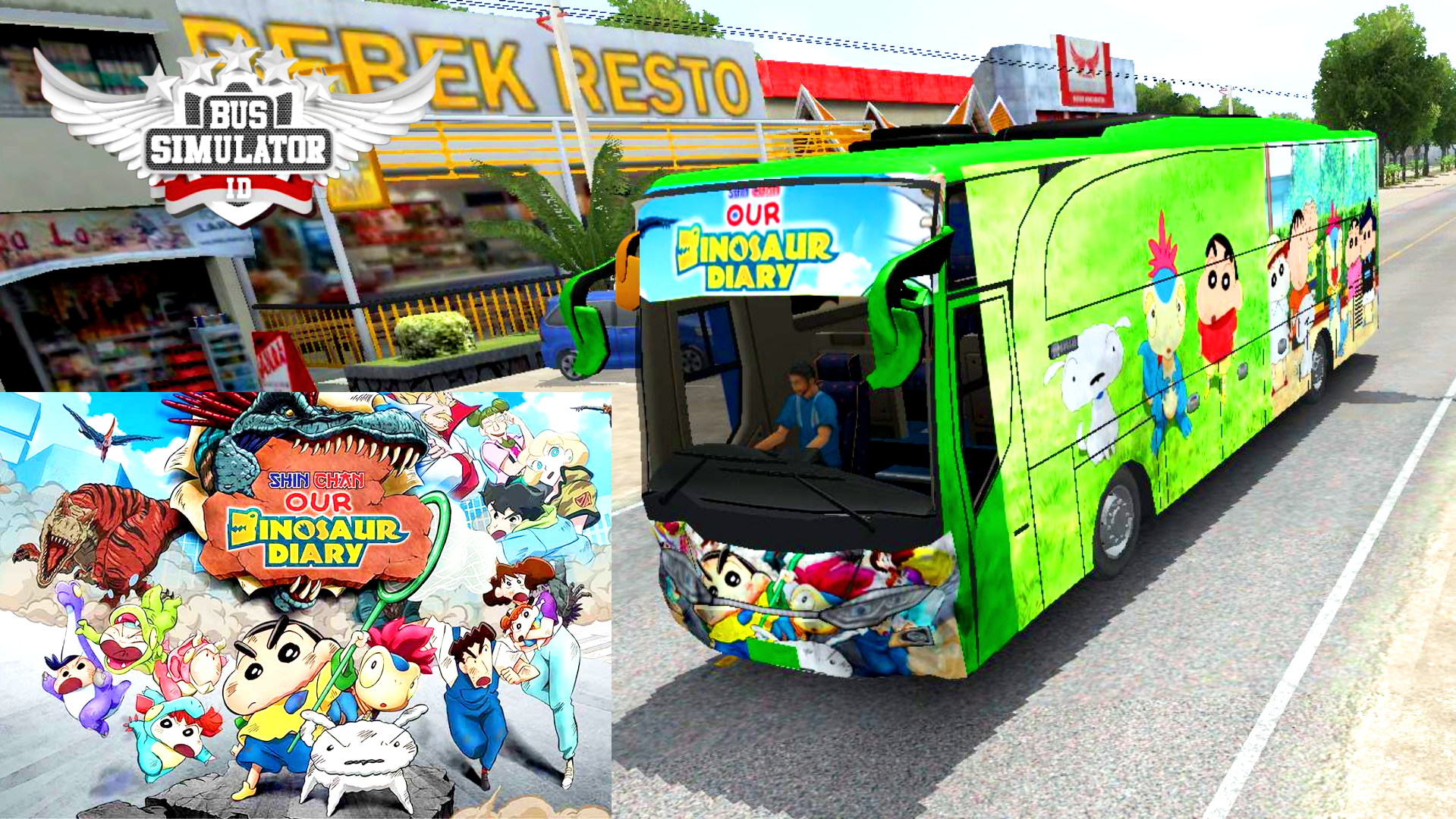 Shinchan Our Dinosaur Diary Bus Skin Download