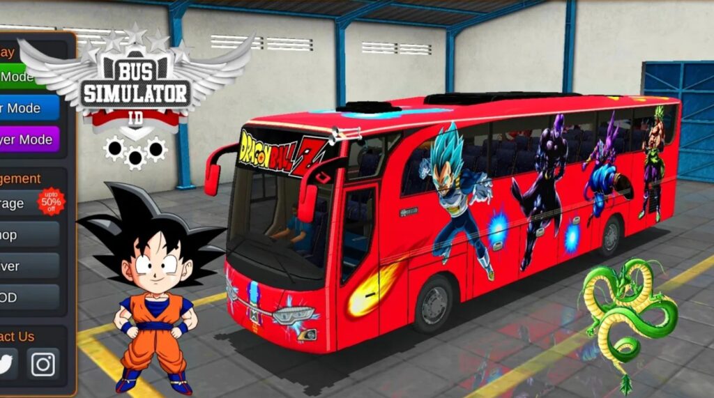 Dragon Ball Bus Skin for Bus Simulator Indonesia
